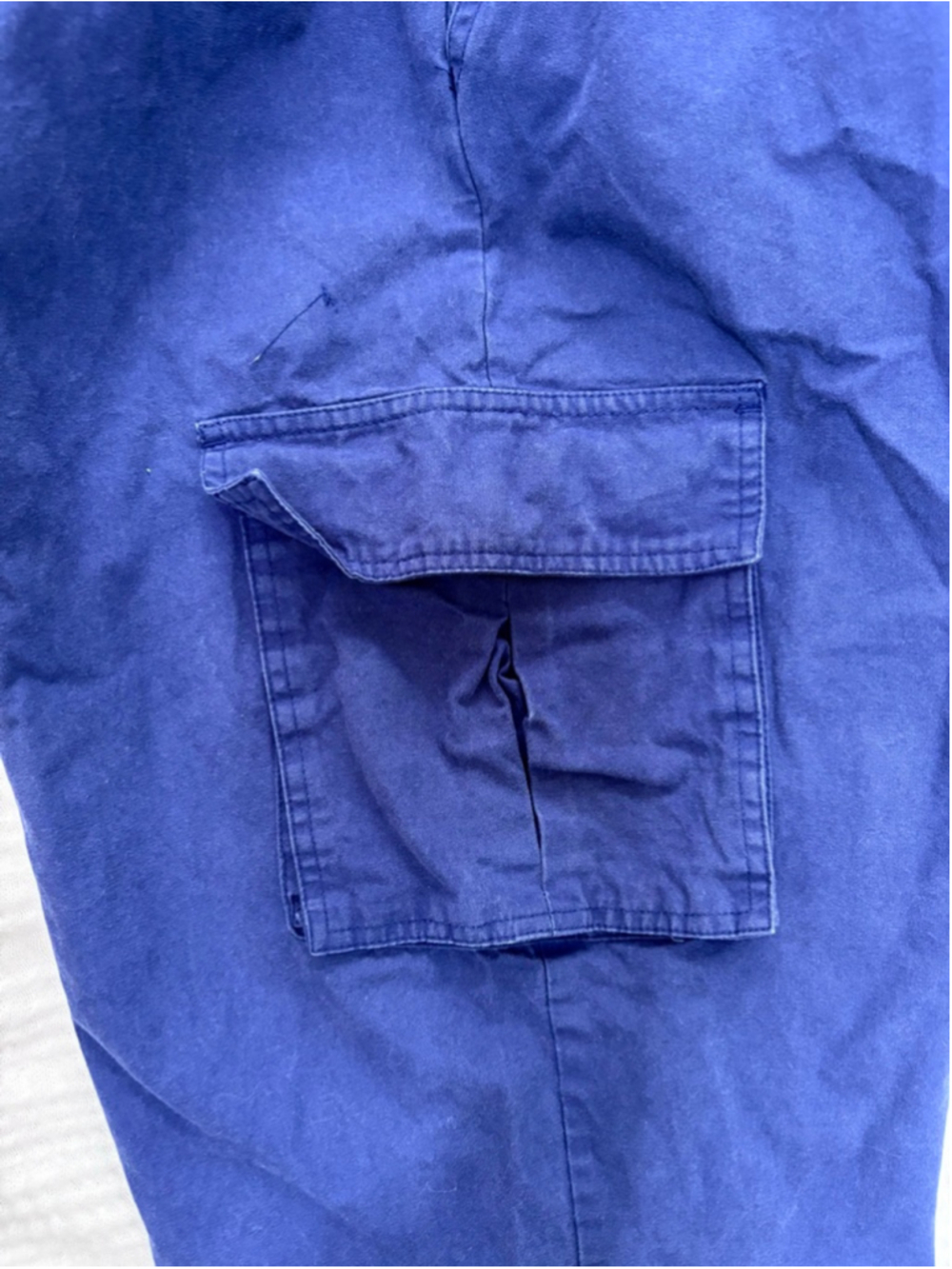 Women's BLAIR Blue Cargo Capris S/M Cotton Barrel shape leg Drawstring - Picture 14 of 14